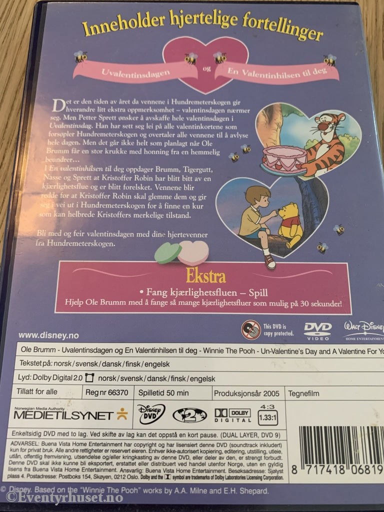 Disney Dvd. Ole Brumm - Uvalentinsdagen Og En Valentinshilsen Til Deg. 2005. Dvd Utleiefilm.