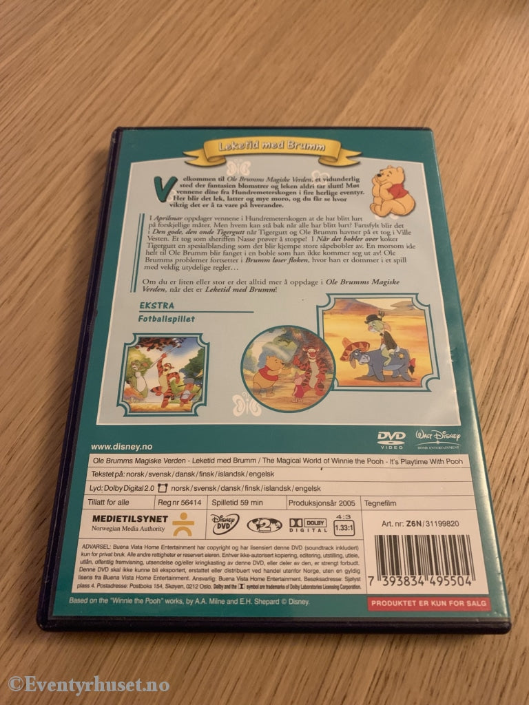 Disney Dvd. Ole Brumms Magiske Verden - Leketid Med Brumm. Dvd