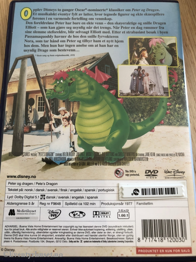 Disney Dvd. Peter Og Dragen. 1977. Dvd