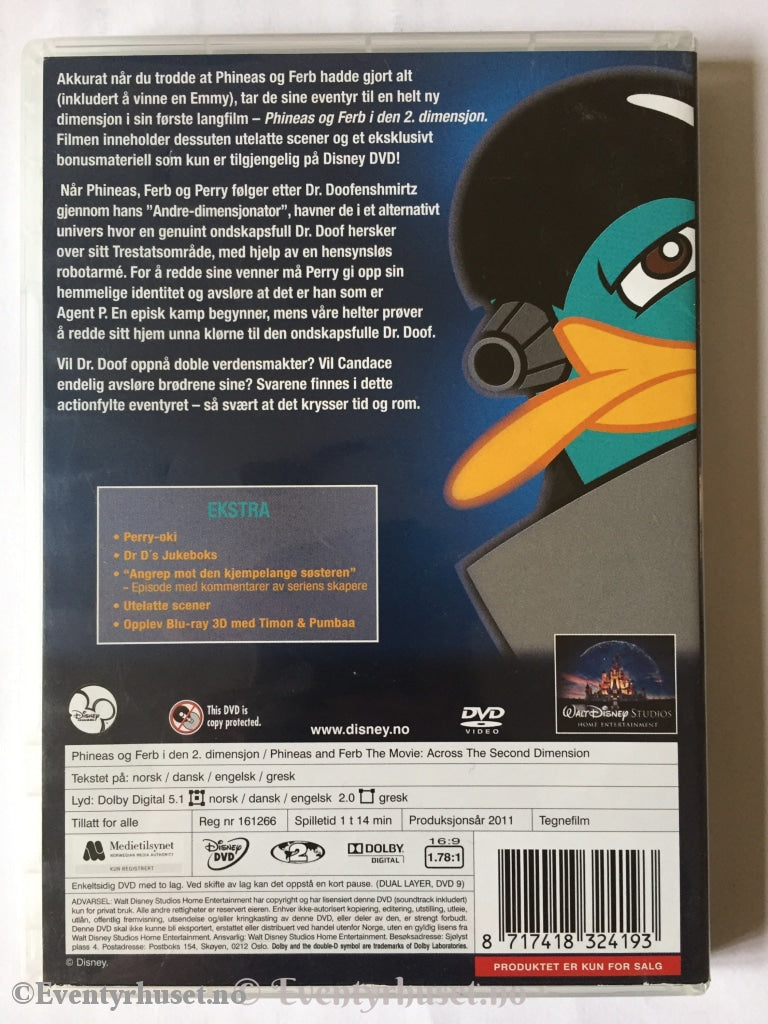 Disney Dvd. Phineas Og Ferb. Dvd