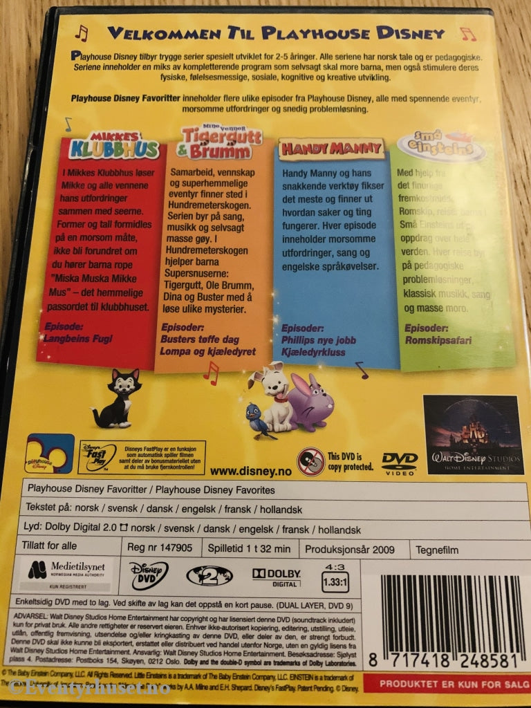 Disney Dvd. Playhouse Favoritter. Dvd