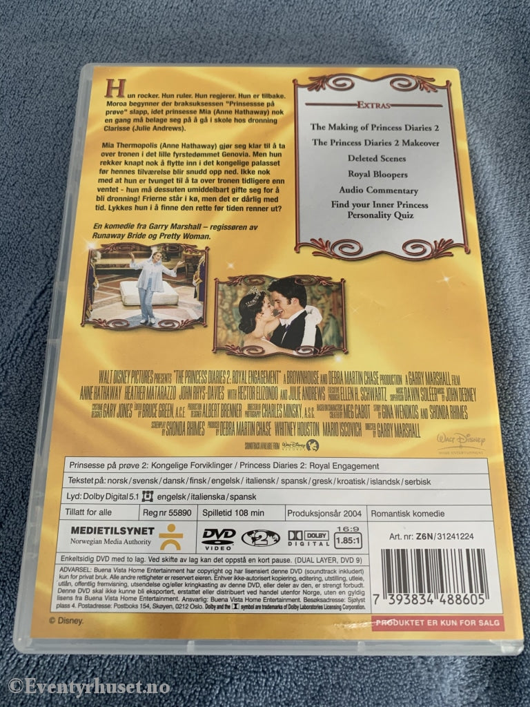Disney Dvd. Prinsesse På Prøve 2. 2004. Dvd