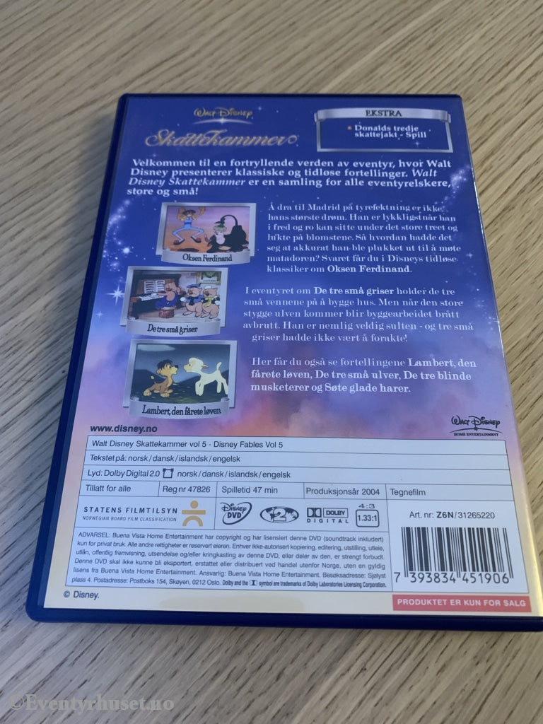 Disney Dvd. Skattekammer Vol. 5. De Tre Små Griser / Oksen Ferdinand. 2004. Dvd