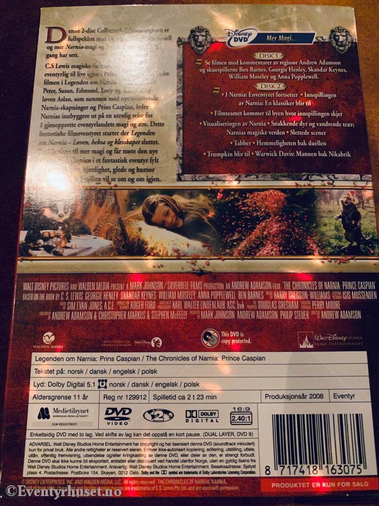 Disney Dvd Slipcase. Legenden Om Narnia: Prins Caspian. Ny I Plast!