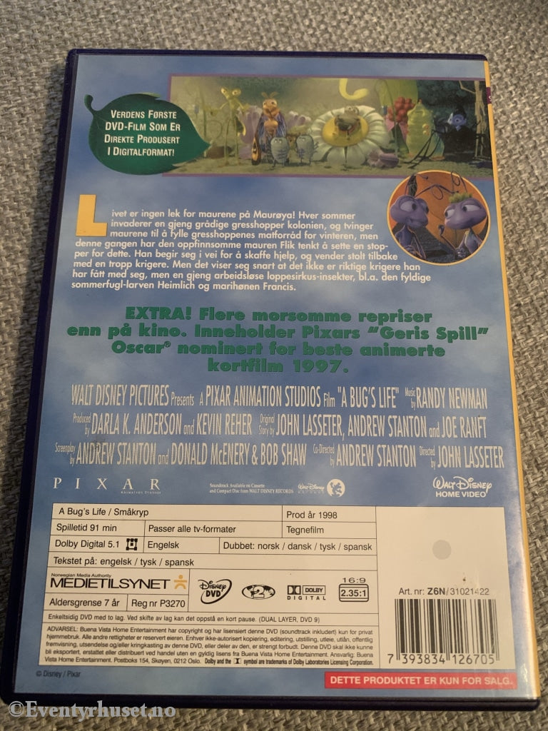 Disney Dvd. Småkryp. 1998. Dvd
