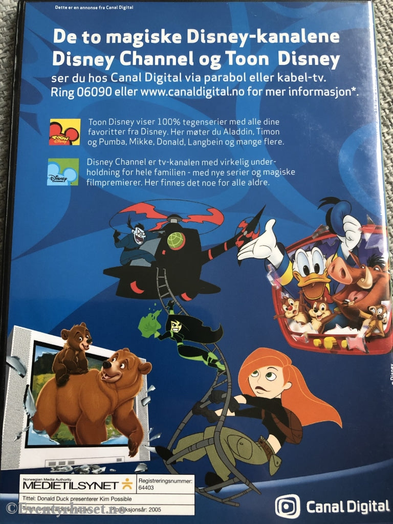 Disney Dvd. Spesial-Dvd. Donald Duck Presenterer Kim Possible. 2005. Dvd
