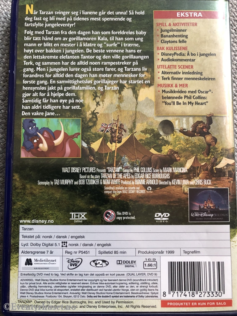 Disney Dvd. Tarzan. 1999. Dvd