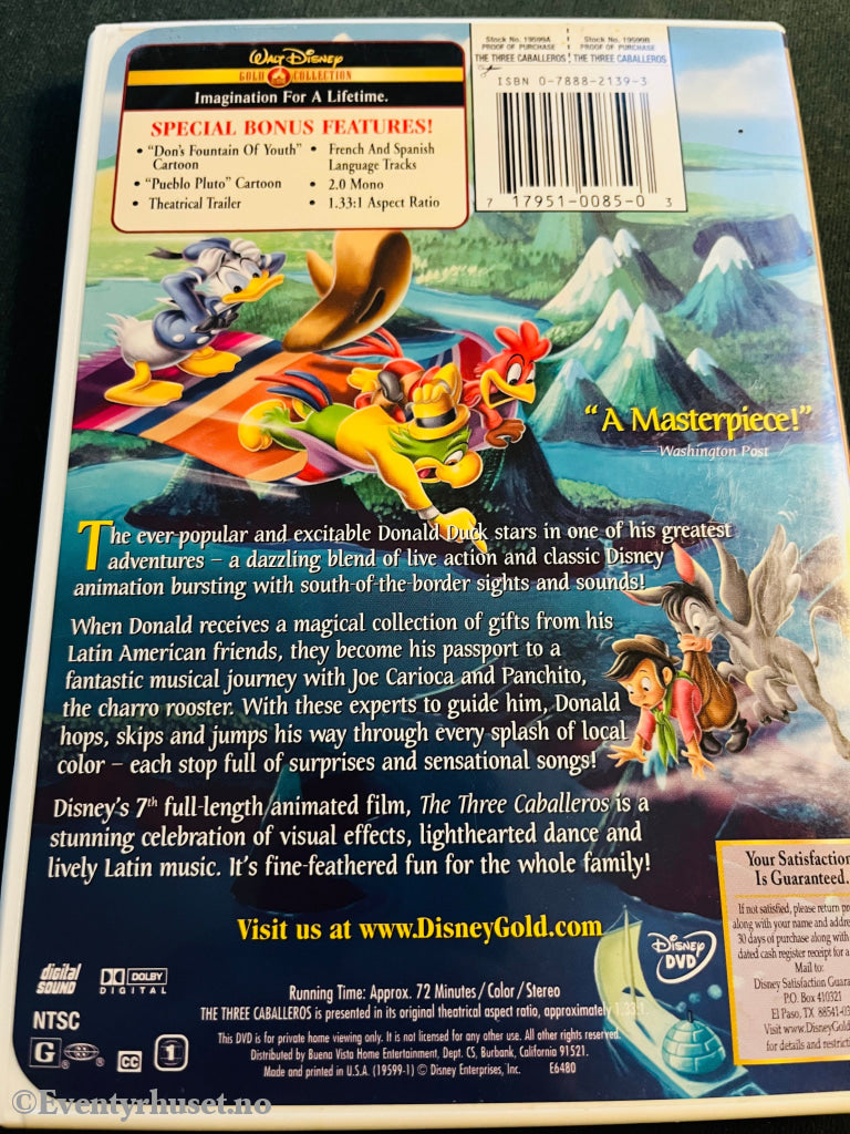 Disney Dvd. The Theee Caballeros (Gold Collection). Dvd