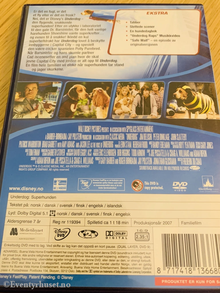Disney Dvd. Underdog. 2007. Dvd