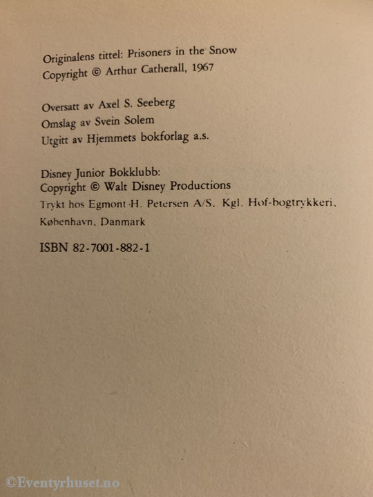 Disney Junior Bokklubb. 1967. Snøskred. Fortelling