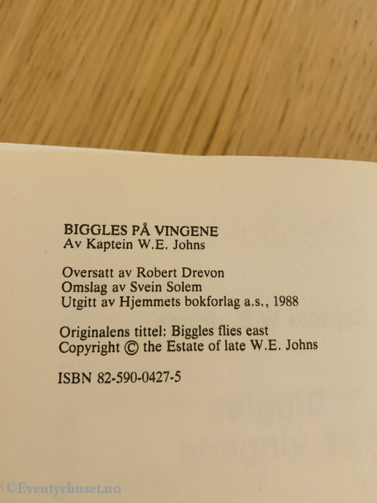 Disney Junior Bokklubb. 1988. Biggles På Vingene. Fortelling