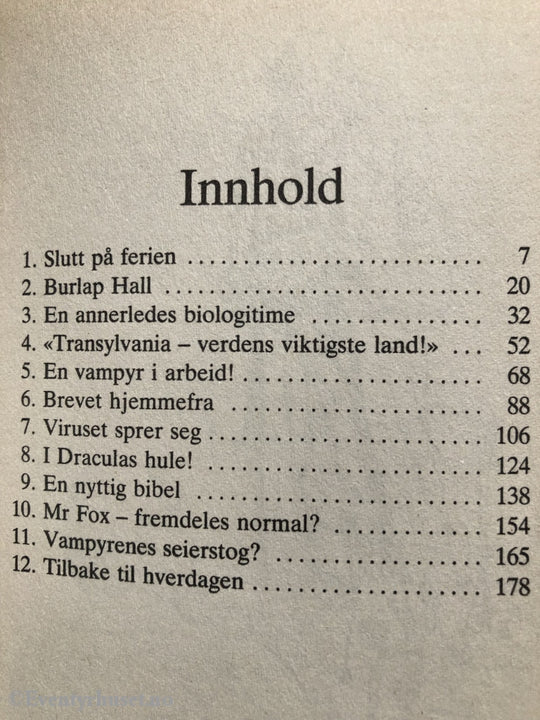 Disney Junior Bokklubb. Virginia Ironside. 1989. Vampyr-Læreren. Fortelling