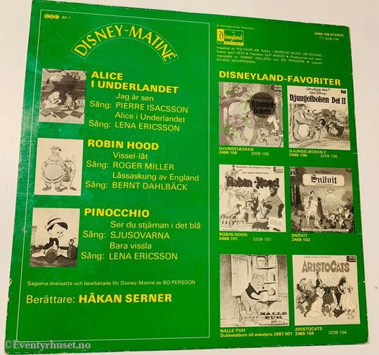 Disney-Matiné. Nr. 1. 1972-75. Lp. Lp Plate