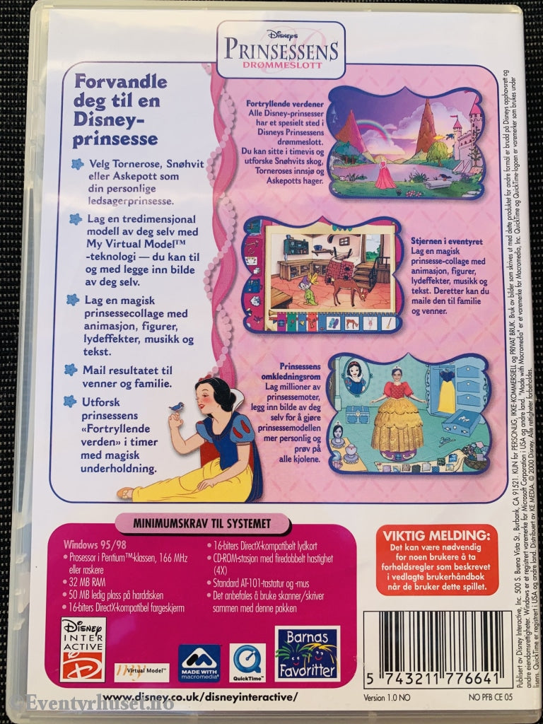 Disney Pc-Spill. Prinsessens Drømmeslott. Pc Spill