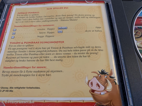 Disney Pc-Spill. Timon & Pumba. Pinball. Pc Spill