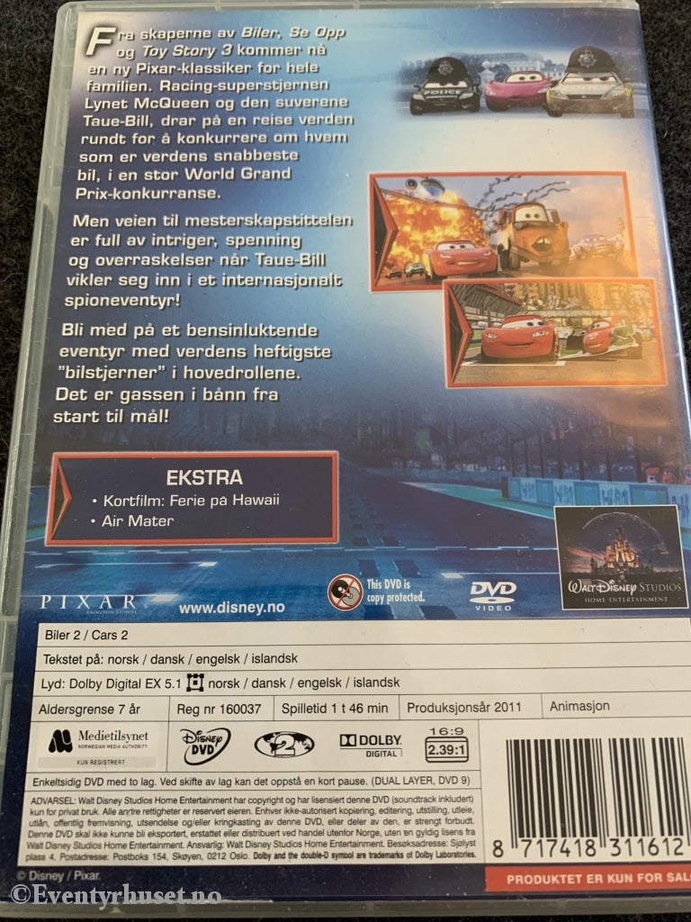Disney Pixar Dvd. 2011. Biler 2. Dvd