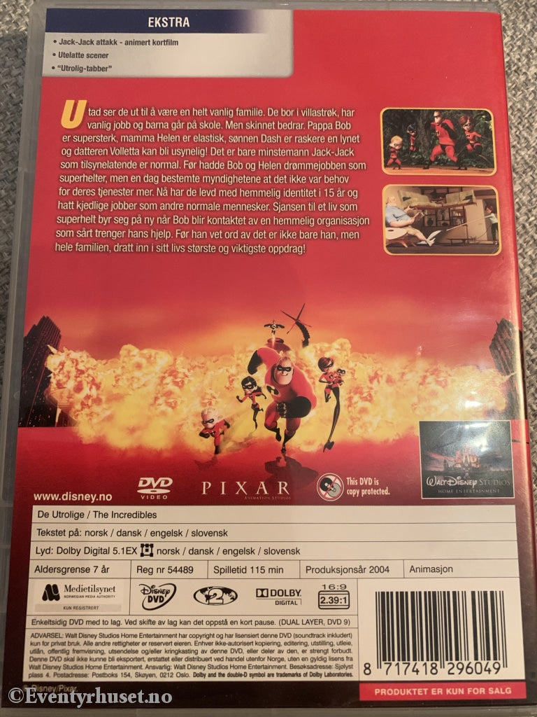 Disney Pixar Dvd. De Utrolige. Dvd