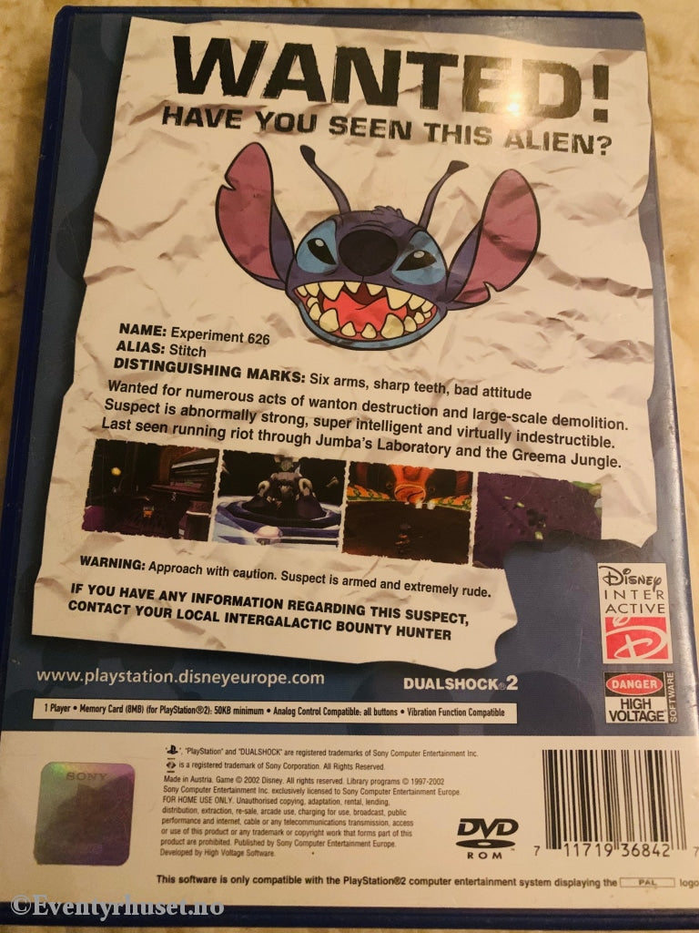 Disney Stitch - Experiment 626. Ps2. Ps2