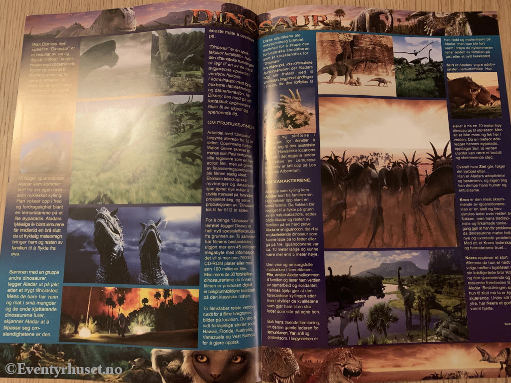Disney Vaskeseddel/brosjyre. Dinosaur. 2000. Vaskeseddel/brosjyre