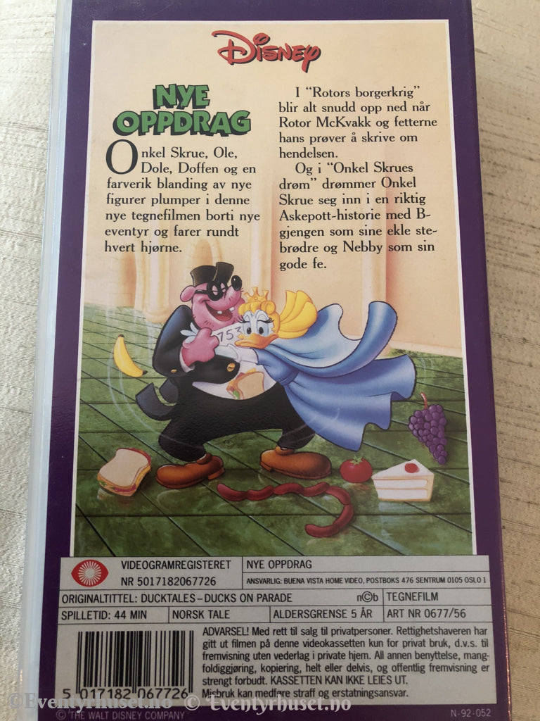 Disney Vhs. 0677/56. Ole Dole Og Doffen På Eventyr - Nye Oppdrag. Vhs