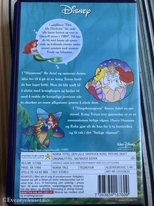 Disney Vhs. 10103820. Den Lille Havfruen. Kong Tritons Skatt. Vhs