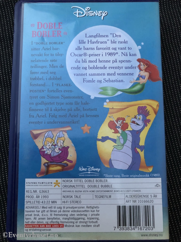 Disney Vhs 10166620. Den Lille Havfruen. Doble Bobler.