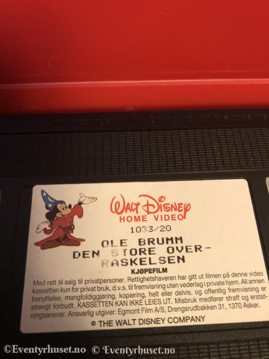 Disney Vhs. 1033/20. Ole Brumms Nye Eventyr - Den Store Overraskelsen. Vhs