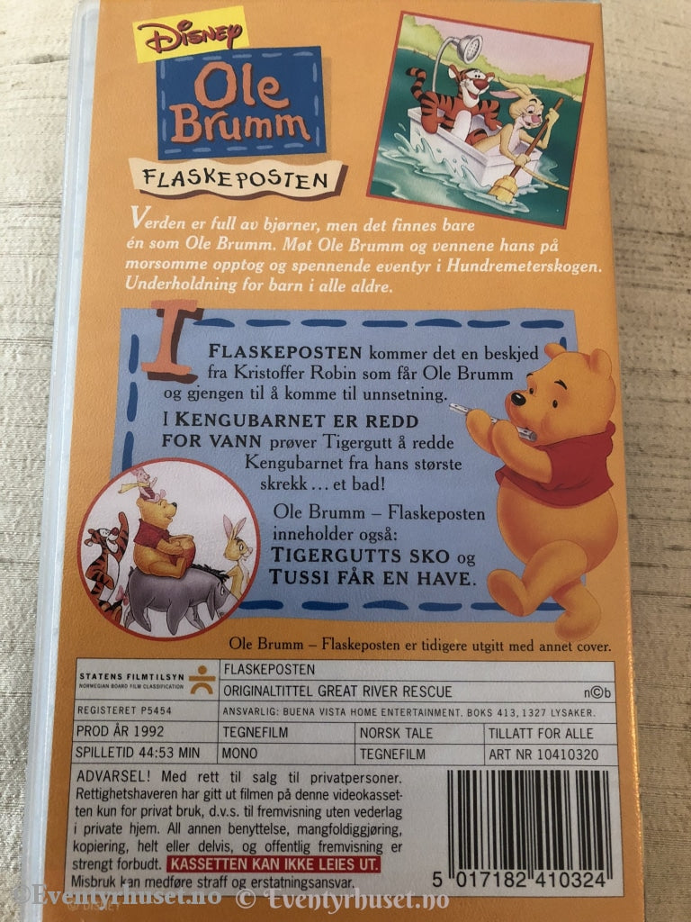 Disney Vhs. 10410320. Ole Brumm - Flaskeposten. Vhs