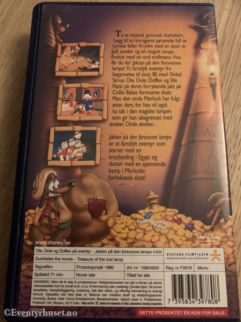 Disney Vhs. 10924820. Ole Dole Og Doffen På Eventyr. Jakten Den Forsvunne Lampe. Vhs