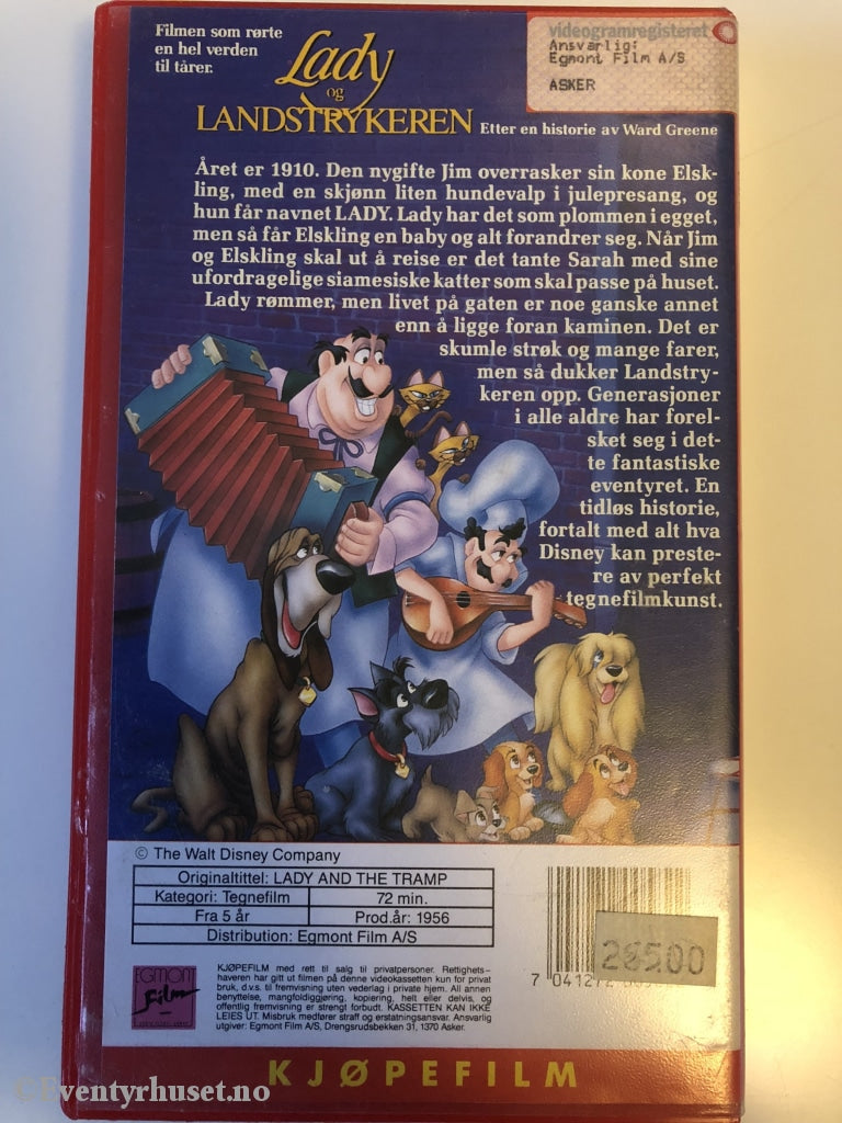 Disney Vhs. 200582. Lady Og Landstrykeren. Vhs