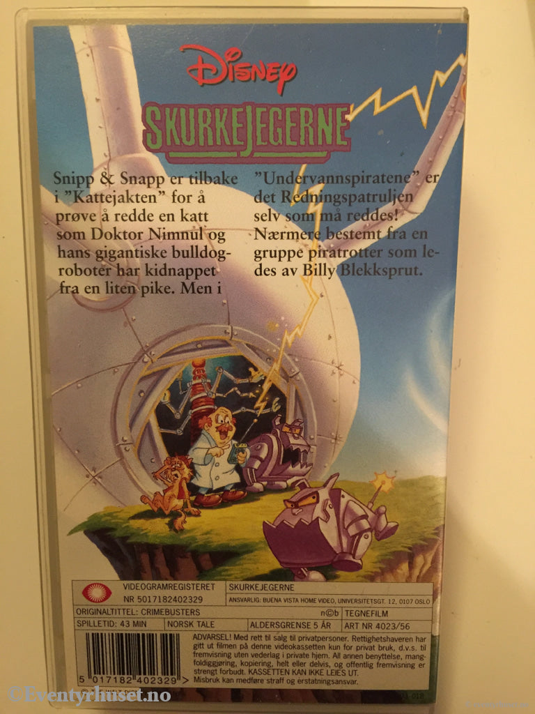 Disney Vhs. 4023/56. Snipp & Snapp. Redningspatruljen. Skurkejegerne. Vhs