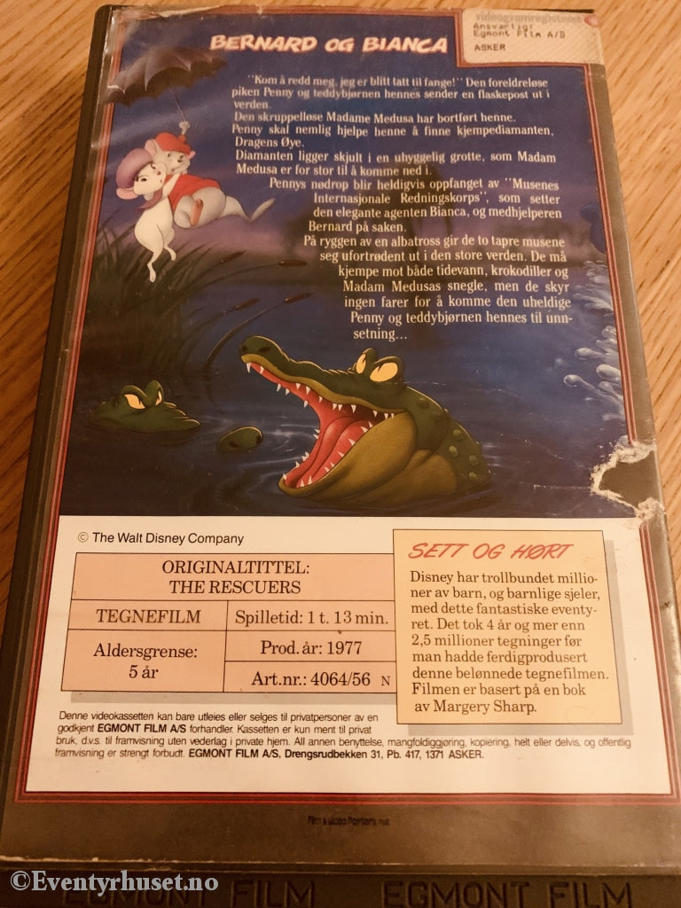 Disney Vhs Big Box. 1977. Bernard Og Bianca.