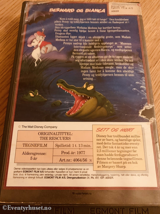 Disney Vhs Big Box. 1977. Bernard Og Bianca.