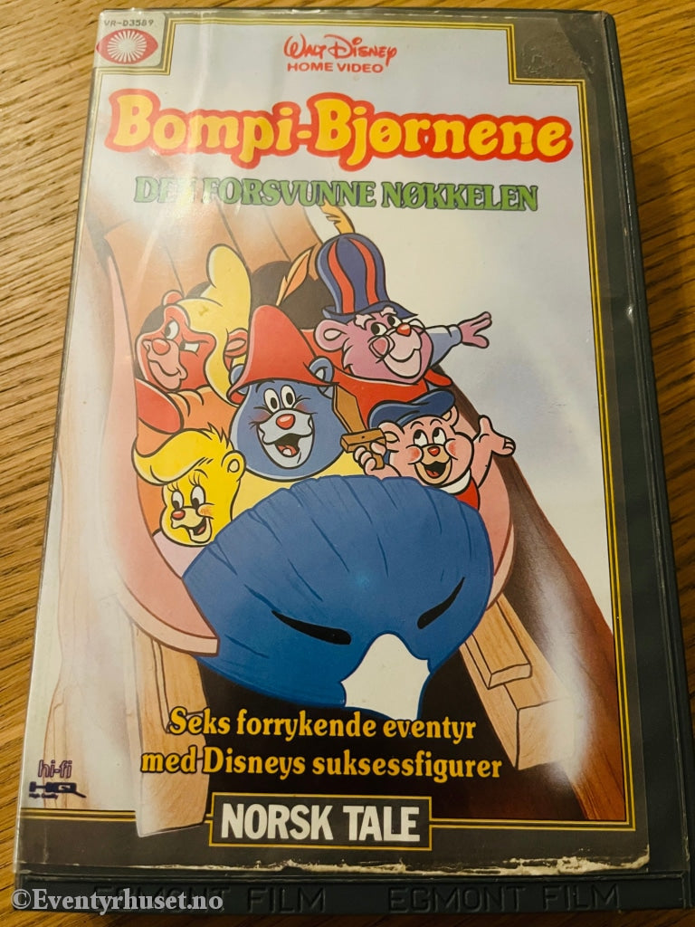Disney Vhs Big Box. Bompibjørnene Vol. 4. 1988. Den Forsvunne Nøkkelen. Box
