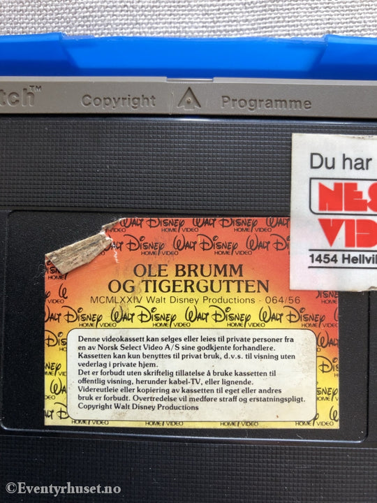 Disney Vhs Big Box. Ole Brumm Og Tigergutt.