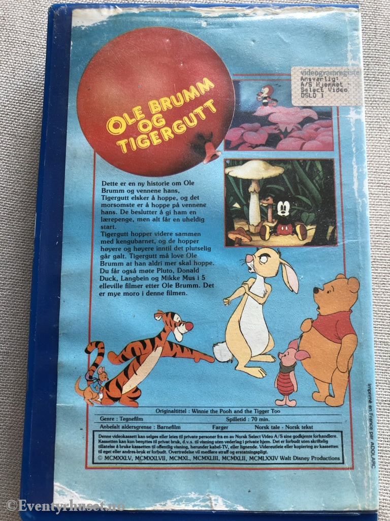 Disney Vhs Big Box. Ole Brumm Og Tigergutt.