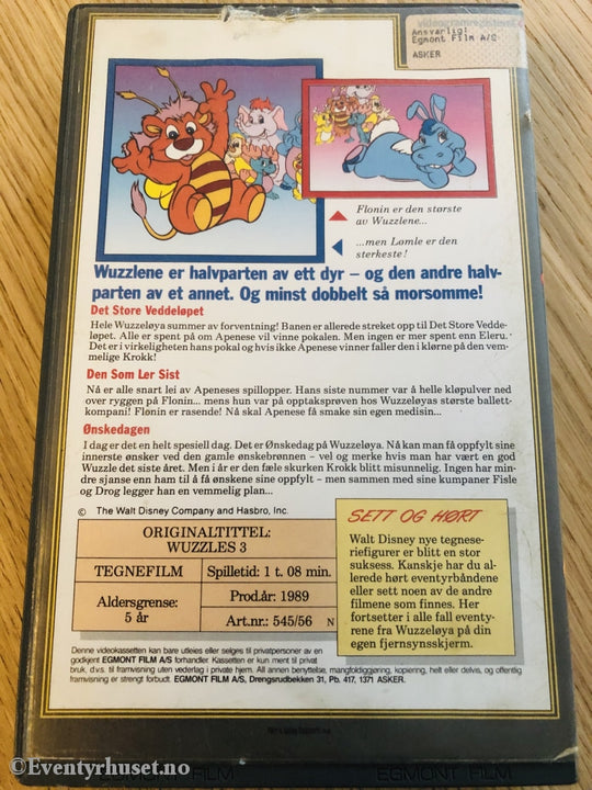Wuzzlene 3 - Det Store Veddeløpet. 1989. Vhs Big Box.