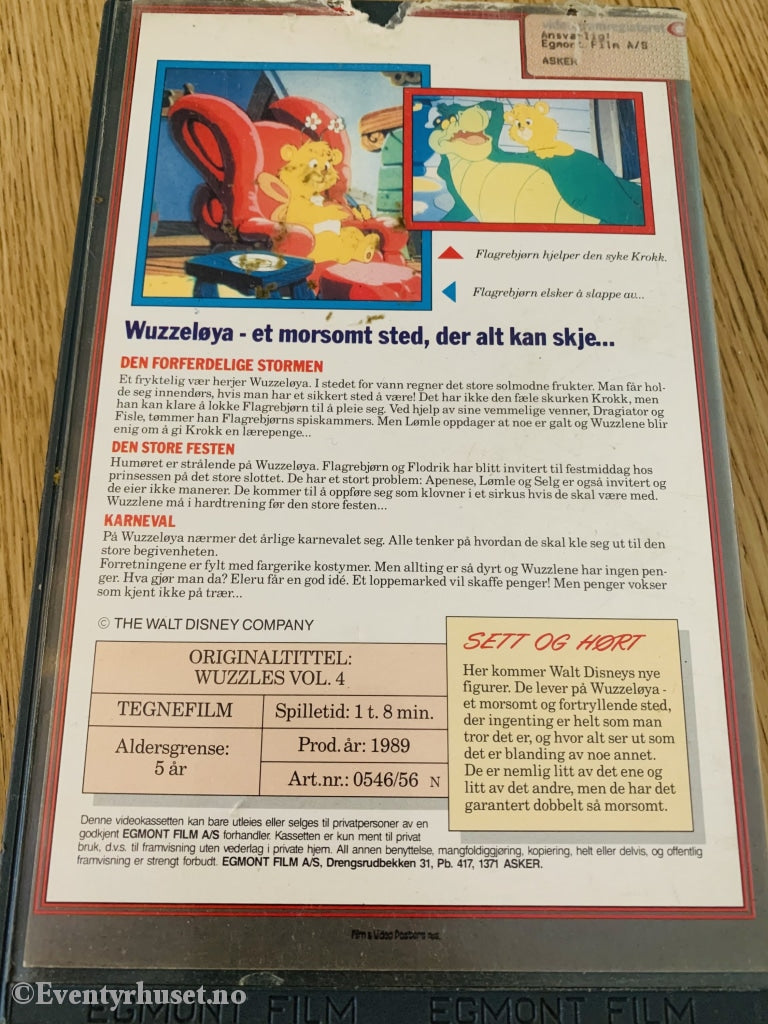 Disney Vhs Big Box. Wuzzlene 4 - Den Store Festen. 1989.