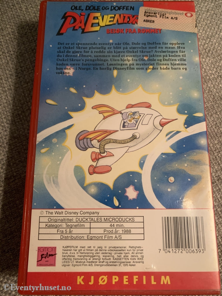 Disney Vhs. Ole Dole Og Doffen På Eventyr - Besøk Fra Rommet. 1988. Vhs