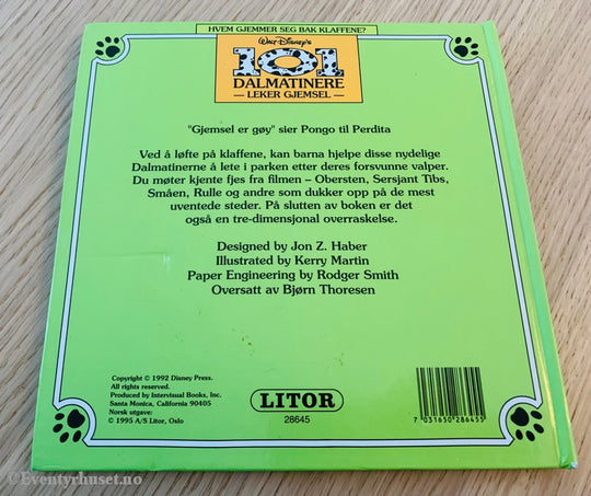 Disneys 101 Dalmatinere Leker Gjemsel. 1995. Klaffebok. Fortelling