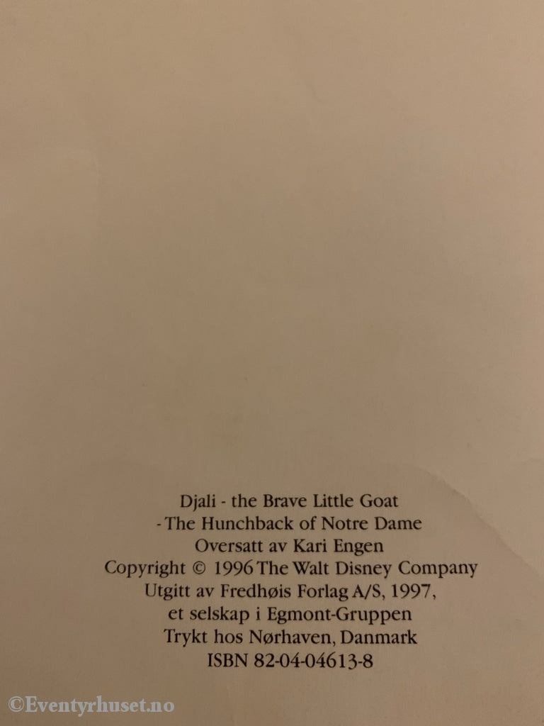 Disneys Ringeren I Notre Dame - Djali På Nye Eventyr. 1997. Tegneserieblad