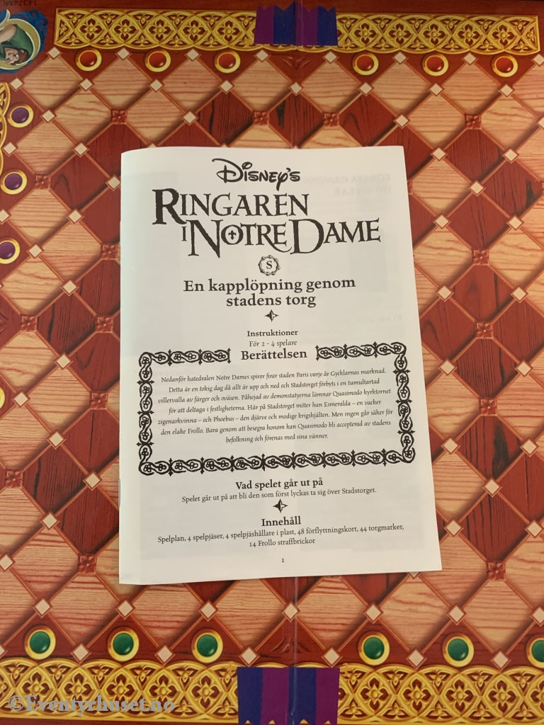 Disneys Ringeren I Notre Dame. Spillet Om Rådhusplassen. 1996. Brettspill