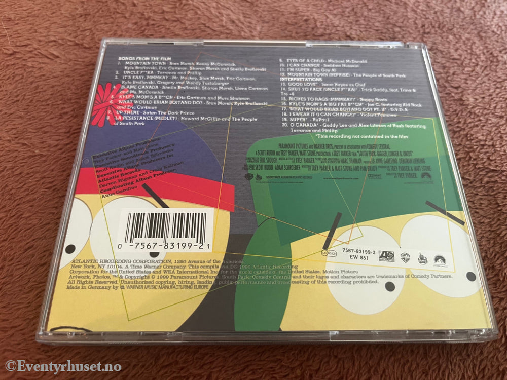 Diverse artister. 1999. South Park: Bigger, Longer & Uncut. Musikk på CD.