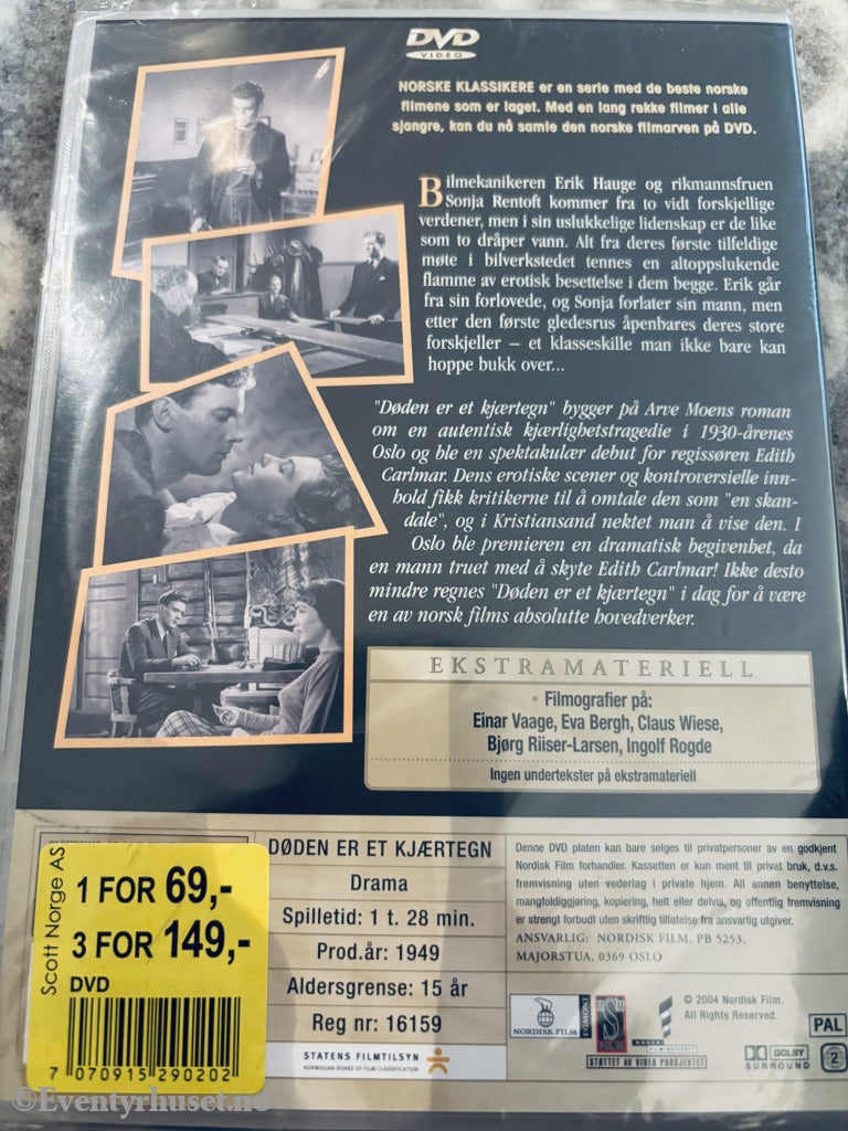 Døden er et kjærtegn (Norske Klassikere). DVD. Ny i plast!