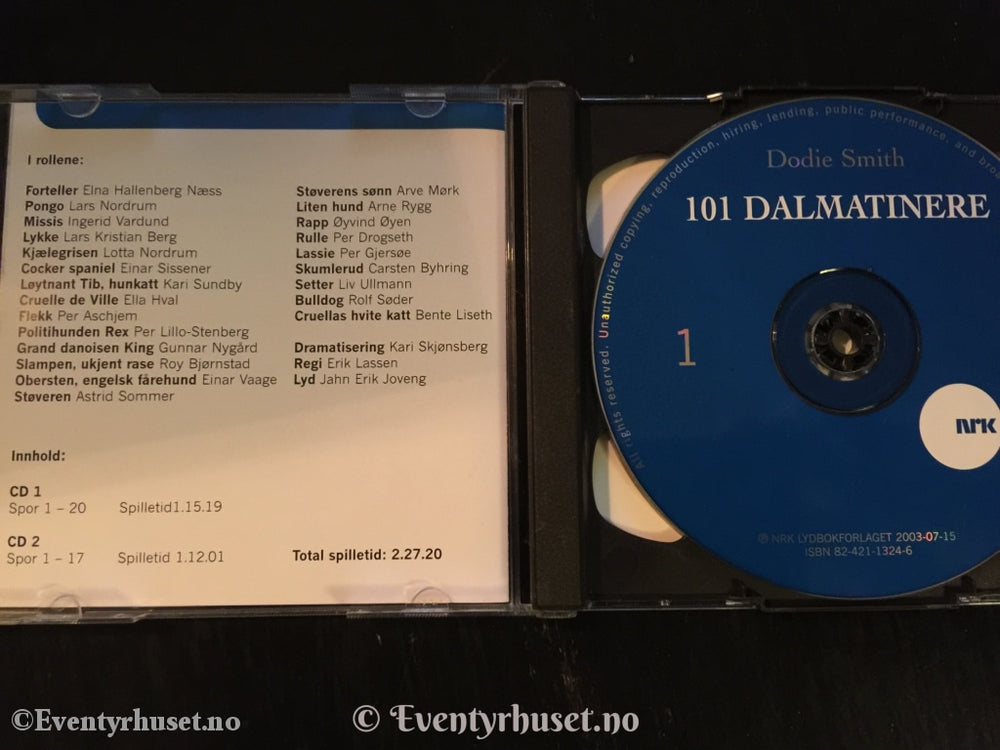Dodie Smith. 2003 (1962). 101 Dalmatinere. Lydbok På 2 X Cd.