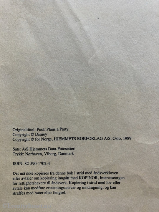 Donald Ducks Bokklubb. 1989. Ole Brumms Selskap. Bokklubb