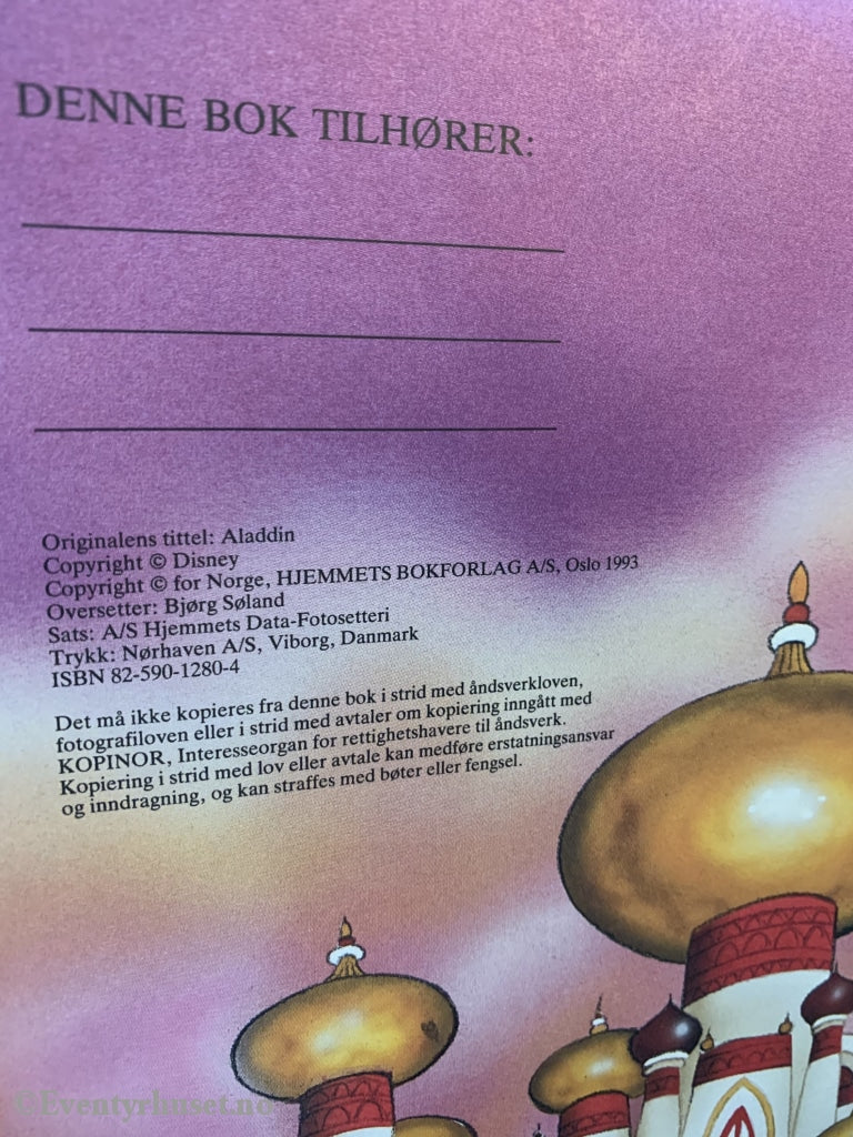 Donald Ducks Bokklubb. 1993. Aladdin. Bokklubb