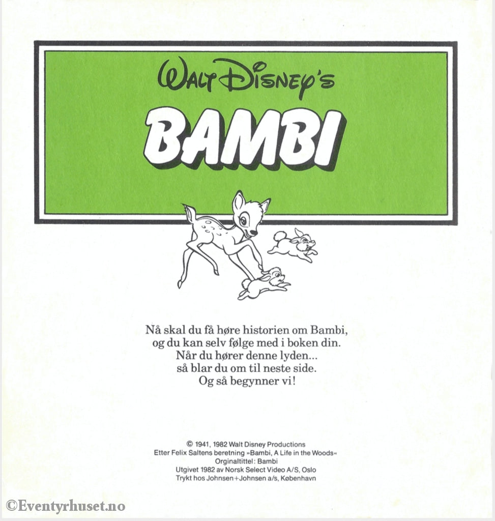 Download: 01 Disney Eventyrbånd - Bambi. Digital Lydfil Og Bok I Pdf-Format. Norwegian Dubbing.