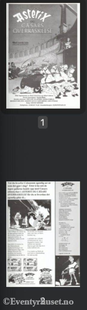 Download: Asterix Og Cæsars Overraskelse. Unik Brosjyre På 2 Sider Med Norsk Tekst (Vaskeseddel).