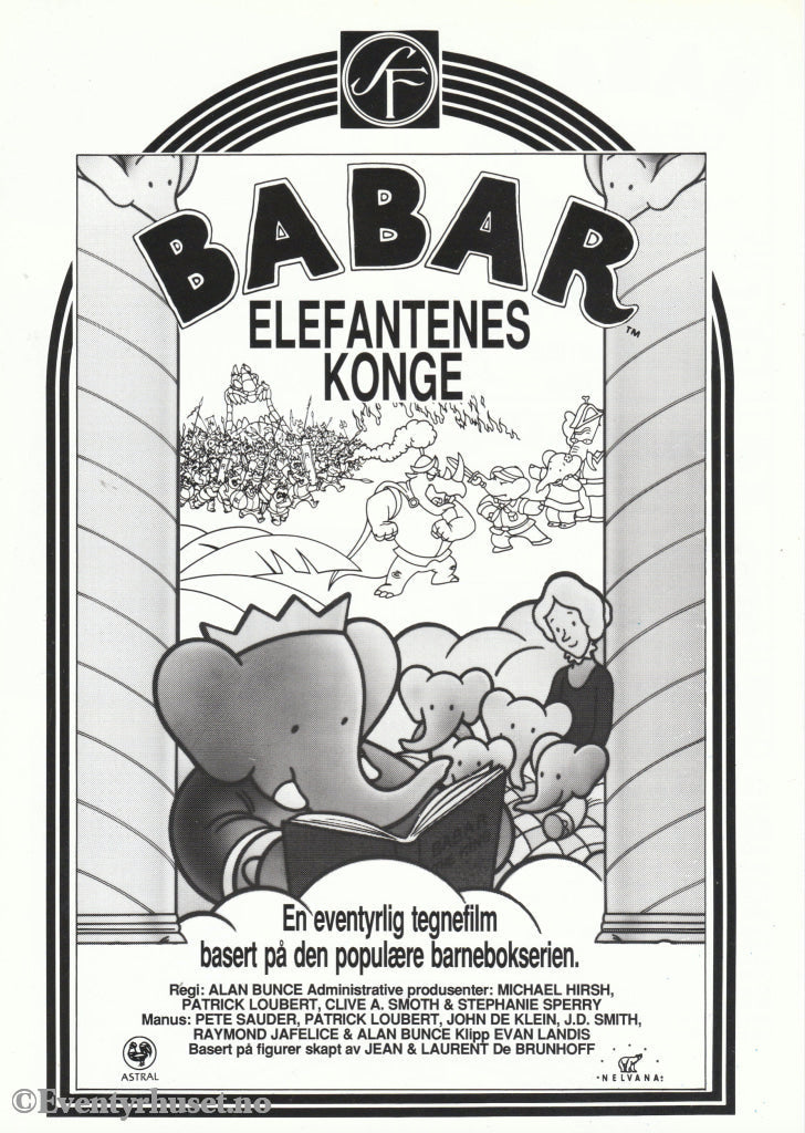 Download: Babar - Elefantenes Konge. Unik Brosjyre På 2 Sider Med Norsk Tekst (Vaskeseddel). Digital